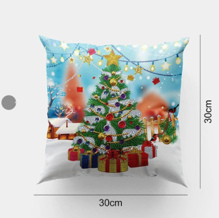 Preview: Diamond Painting Kissenbezug Weihnachtsbaum